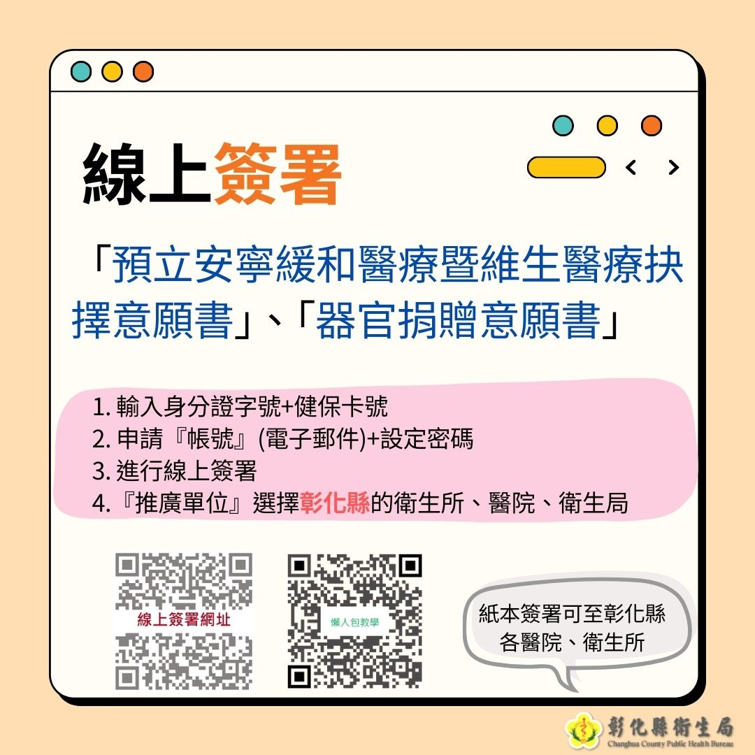 114年4月2日【安寧緩和意願、器官捐贈意願-線上簽署上線囉!】 相本