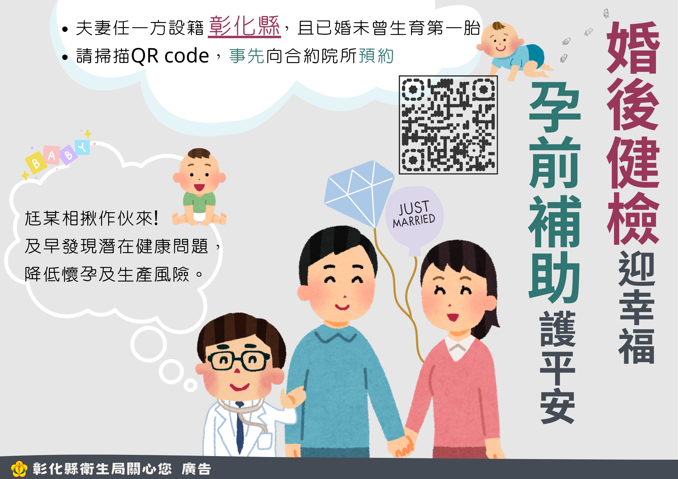 114年5月2日婚後健檢迎幸福，孕前補助護平安! 相本