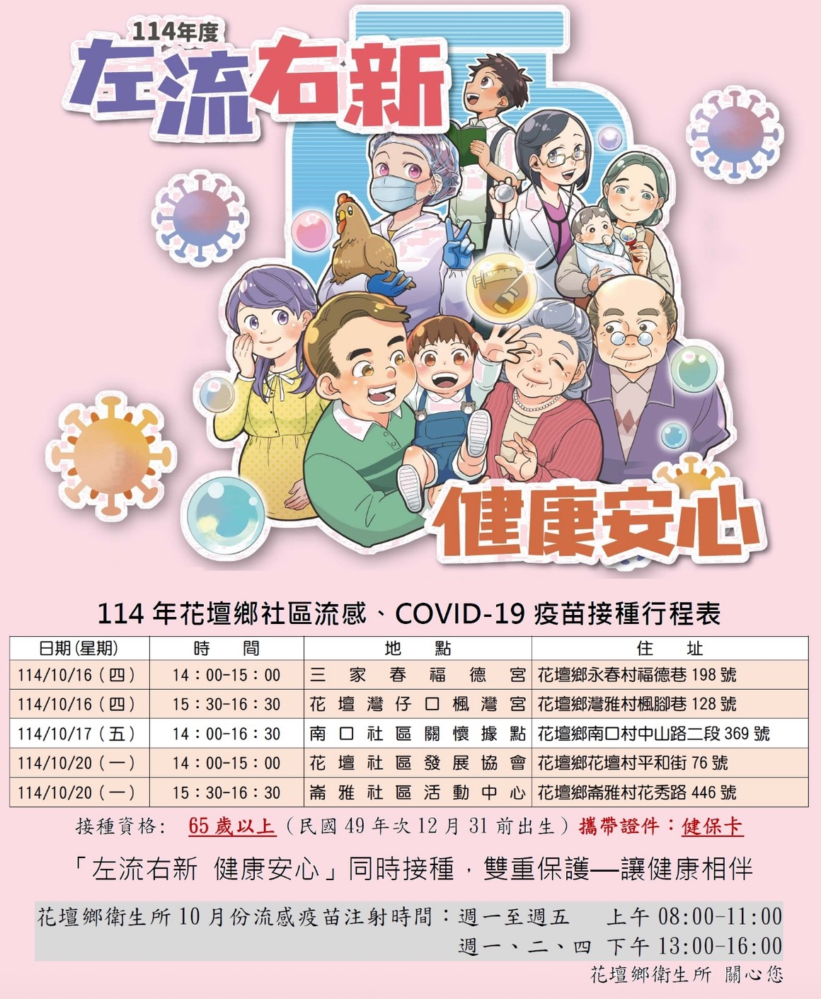 114年10月13日~2025流感新冠疫苗(左流右新 健康安心)~ 相本